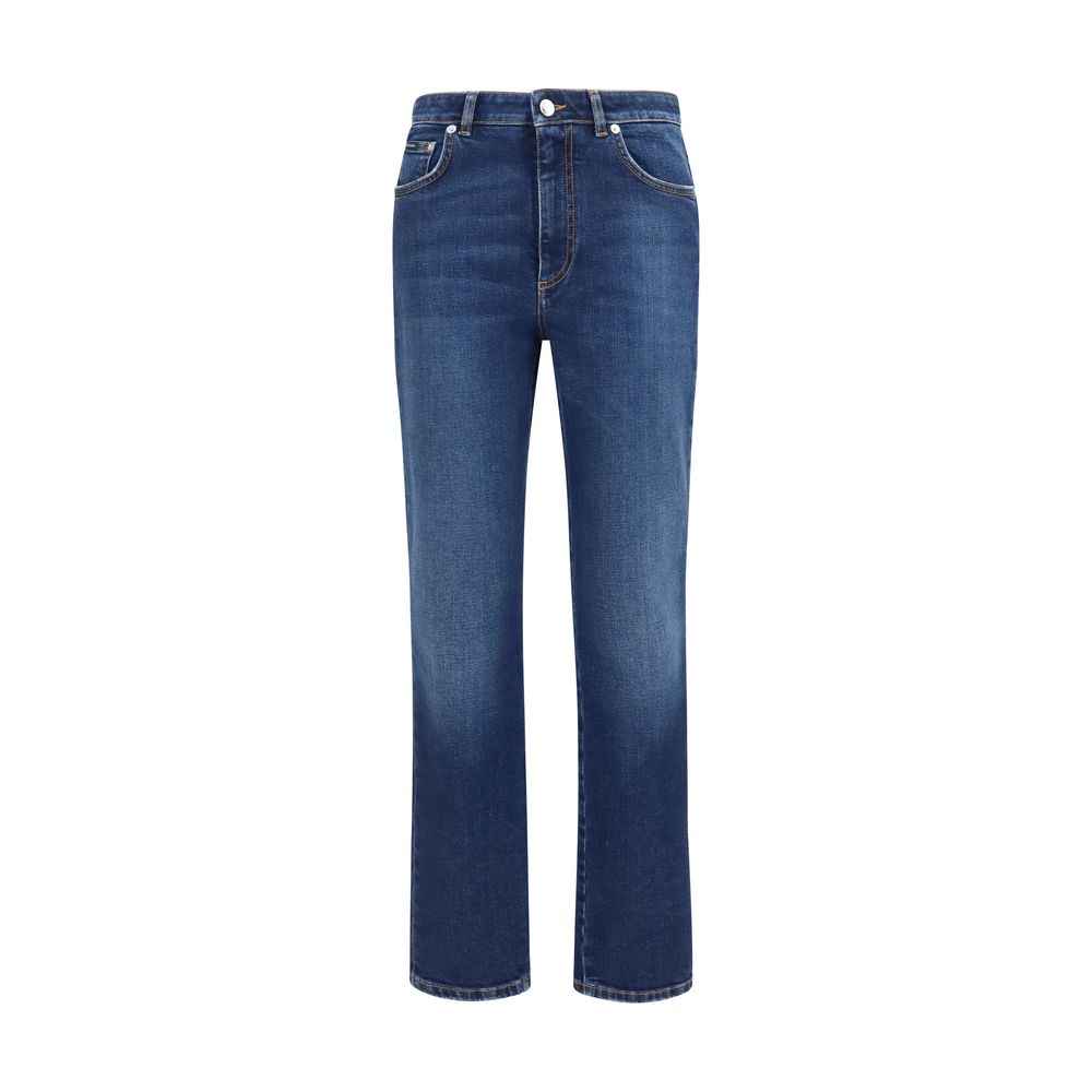 Dolce & Gabbana Blue Cotton Straight-Leg Jeans