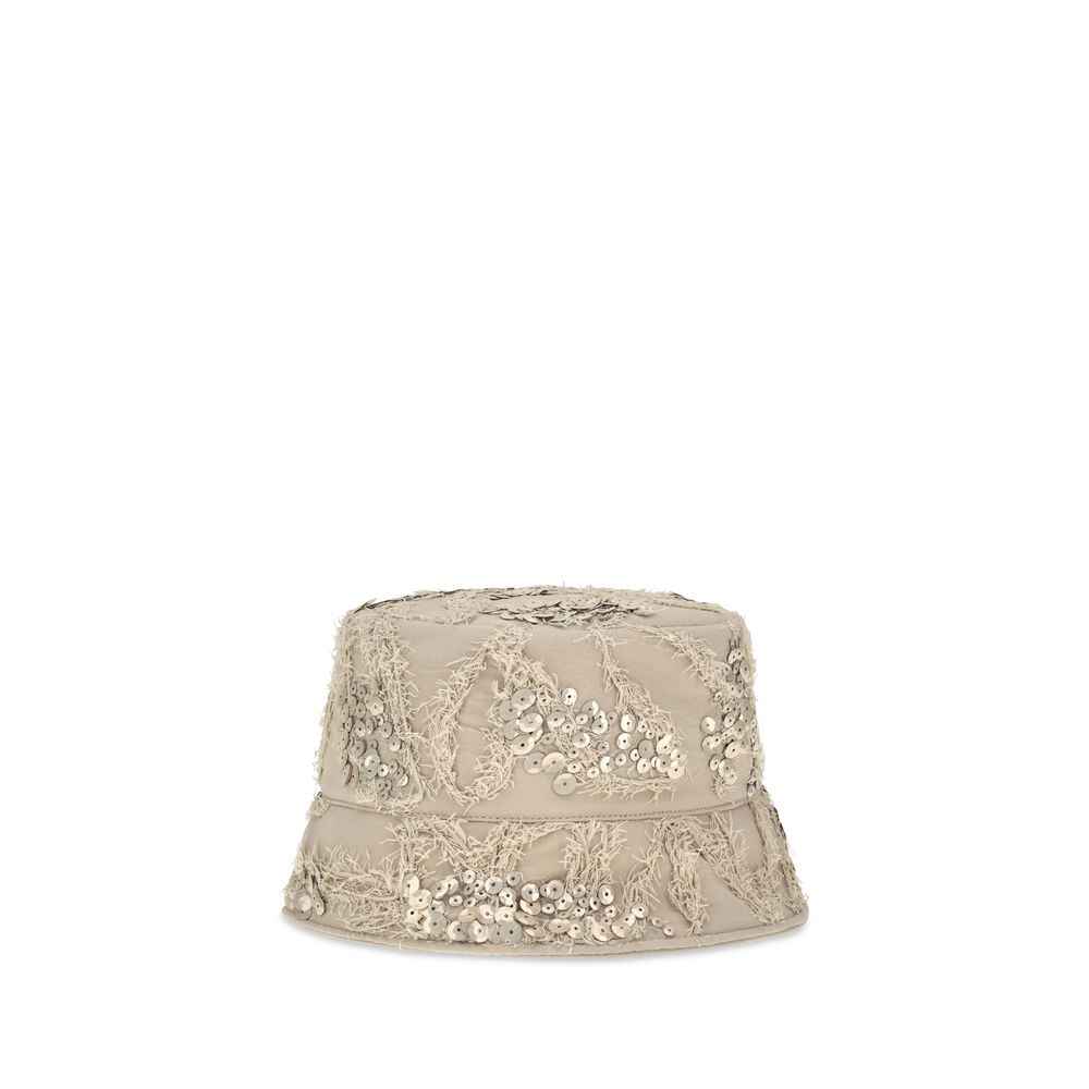 Brunello Cucinelli Beige Silk Bucket Hat