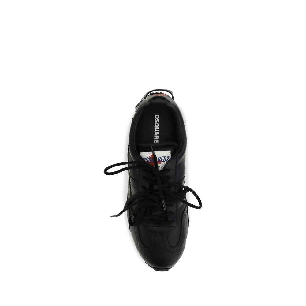 Dsquared² Black Calf Leather Bos Taurus Athletic Sneakers