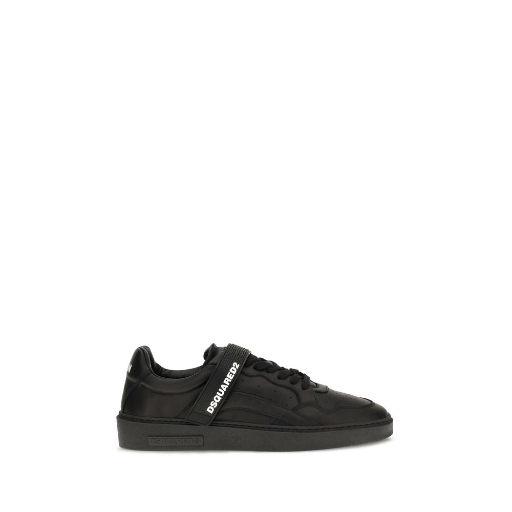 Dsquared² Black Calf Leather Bos Taurus Athletic Sneakers