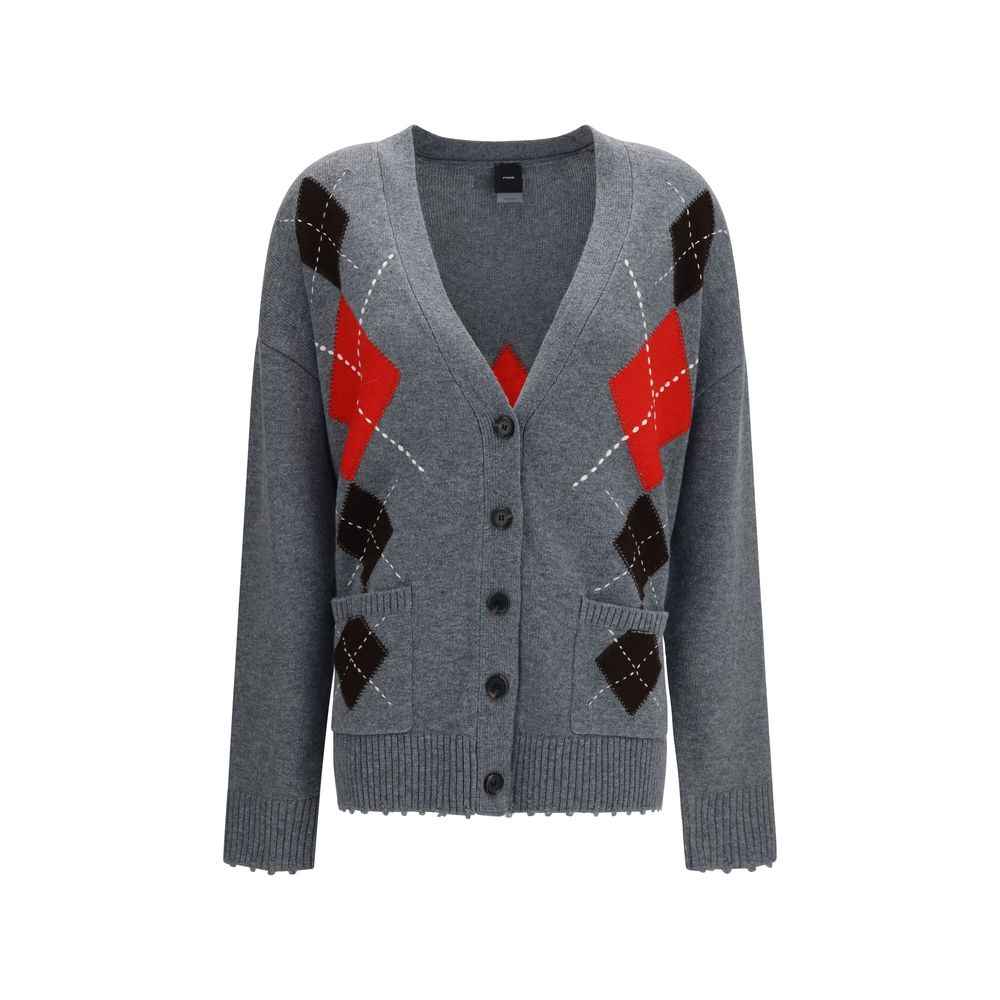 PINKO Gray Wool Oves Aries Cardigan