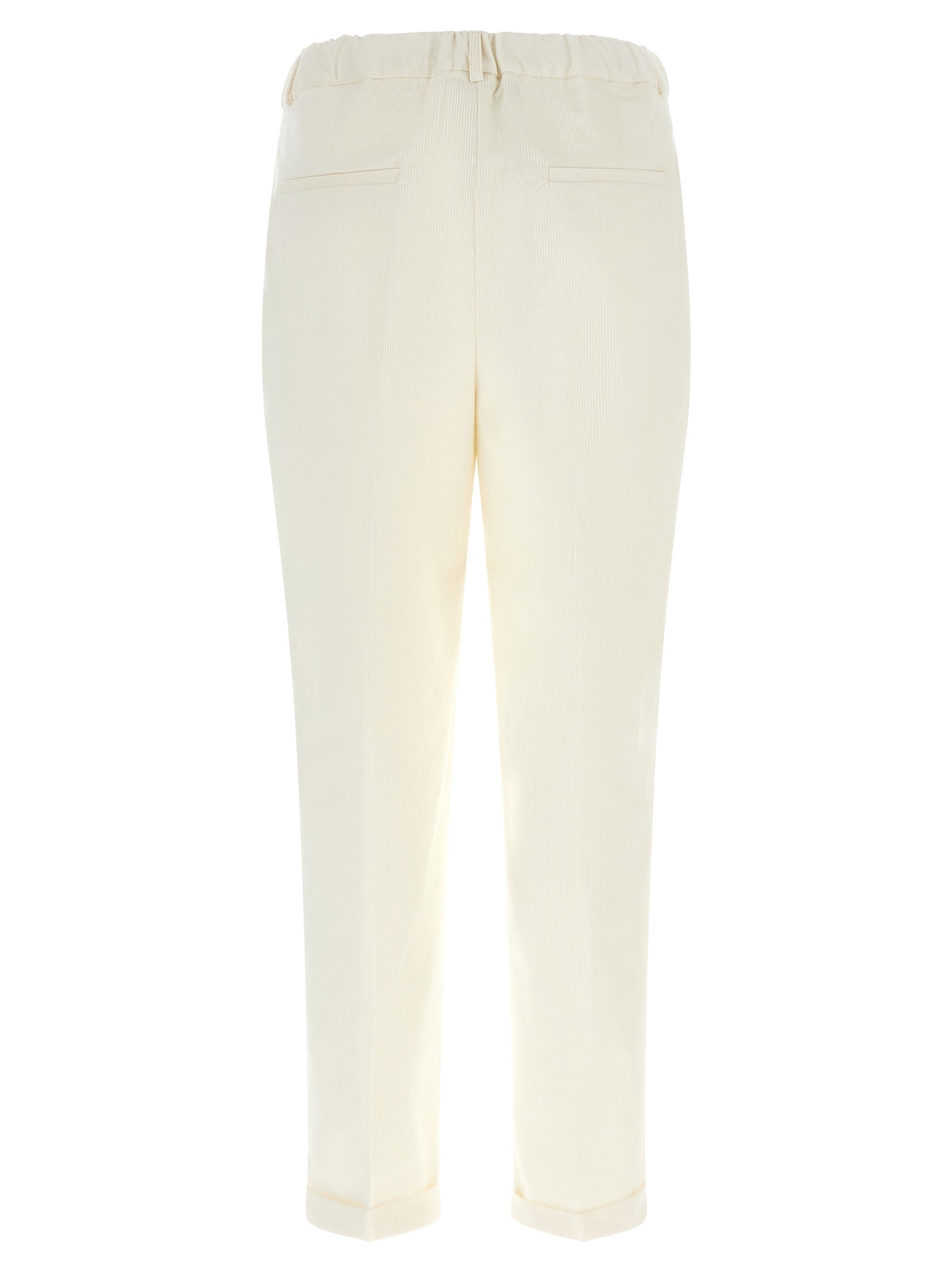 Kiton White Cotton Casual Pants