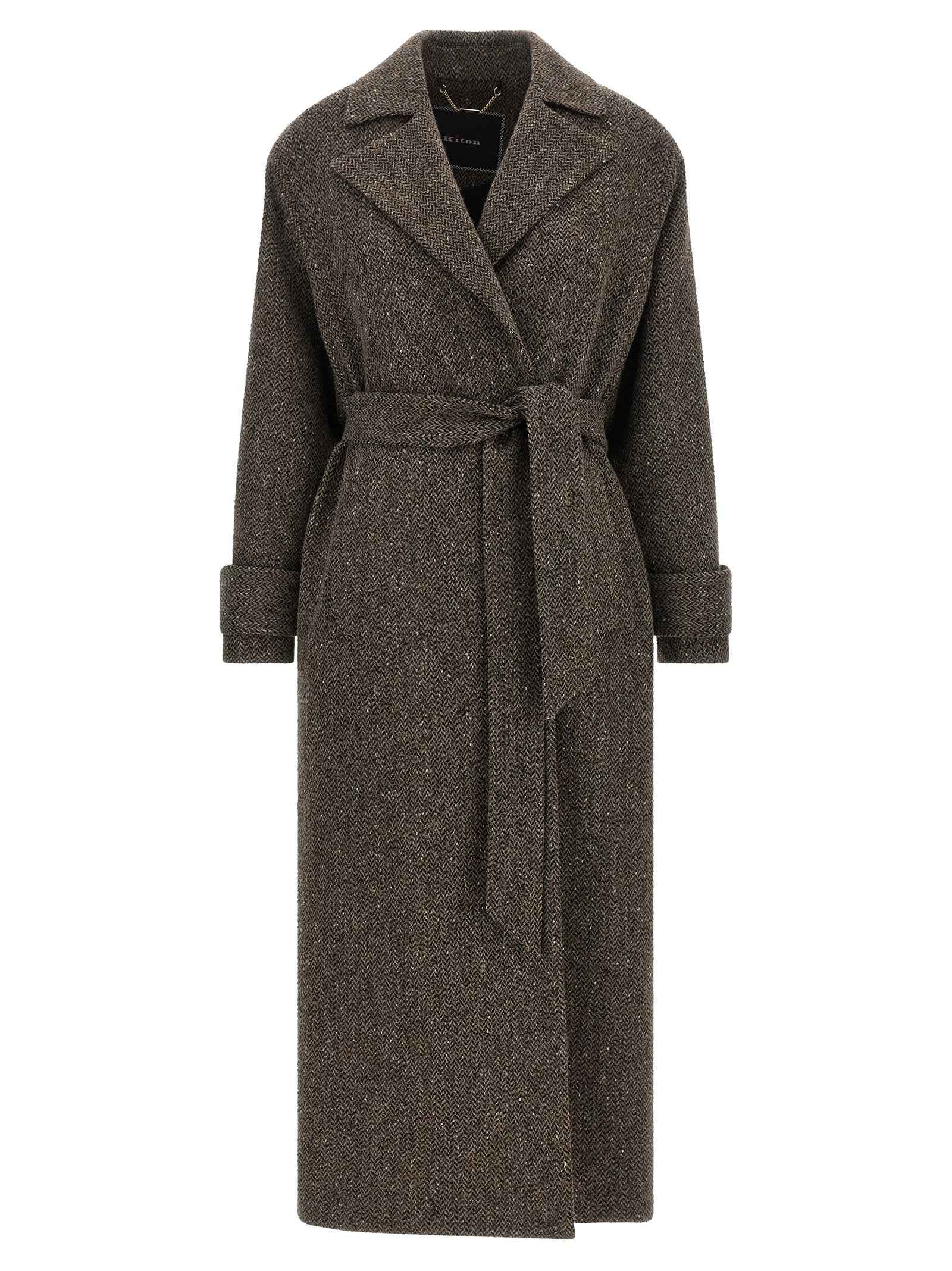 Kiton Brown Virgin Wool Coat