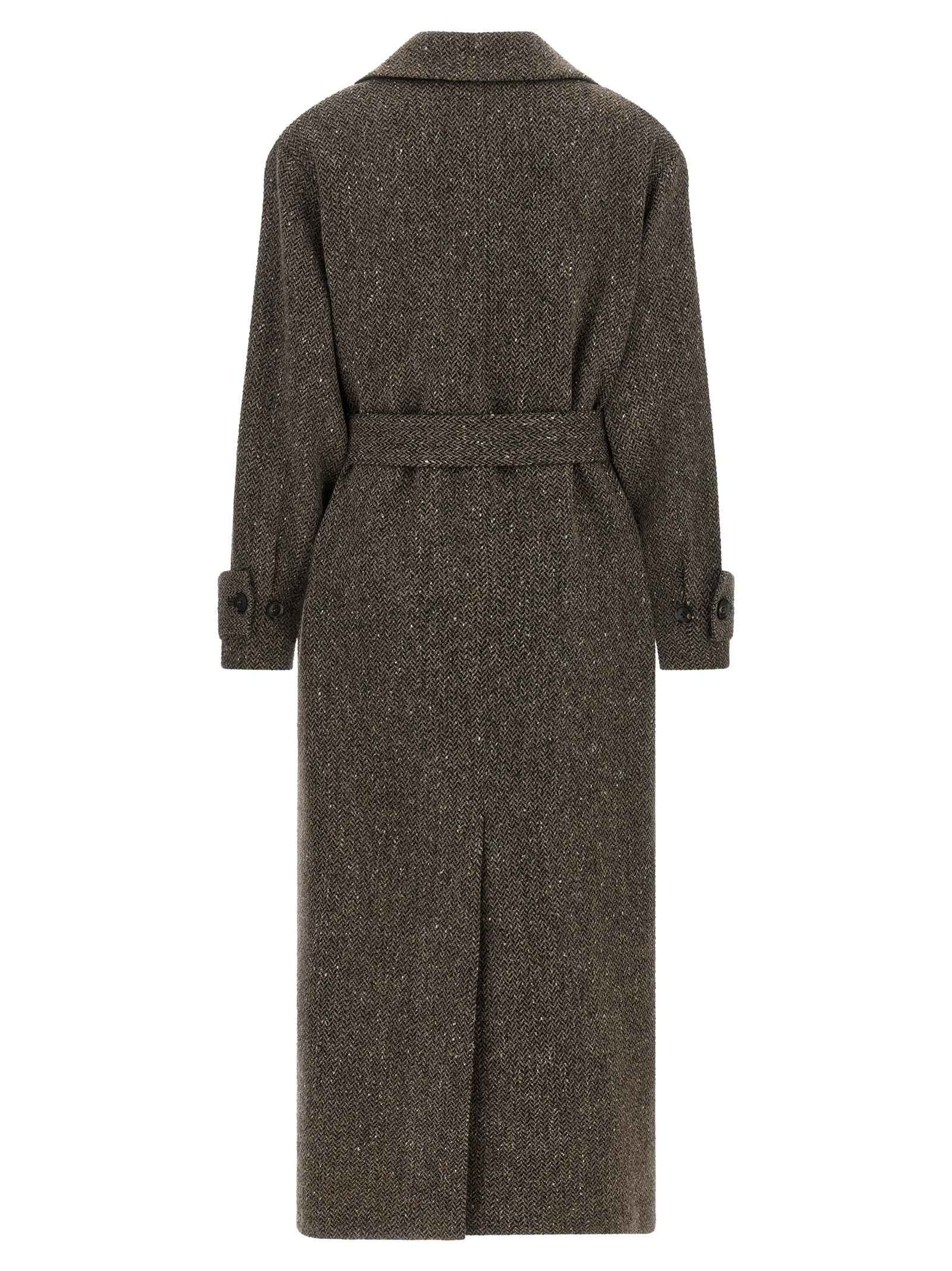 Kiton Brown Virgin Wool Coat
