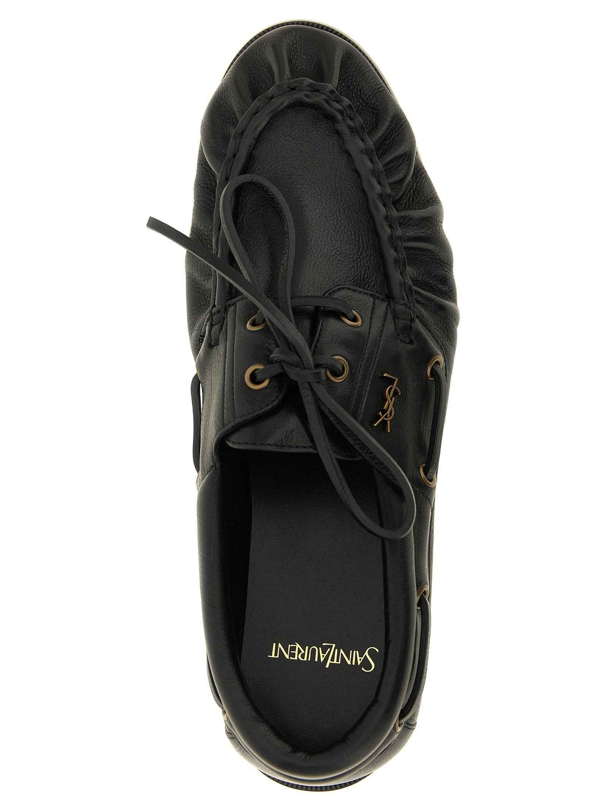 Saint Laurent Black Calfskin Slip-On Loafers