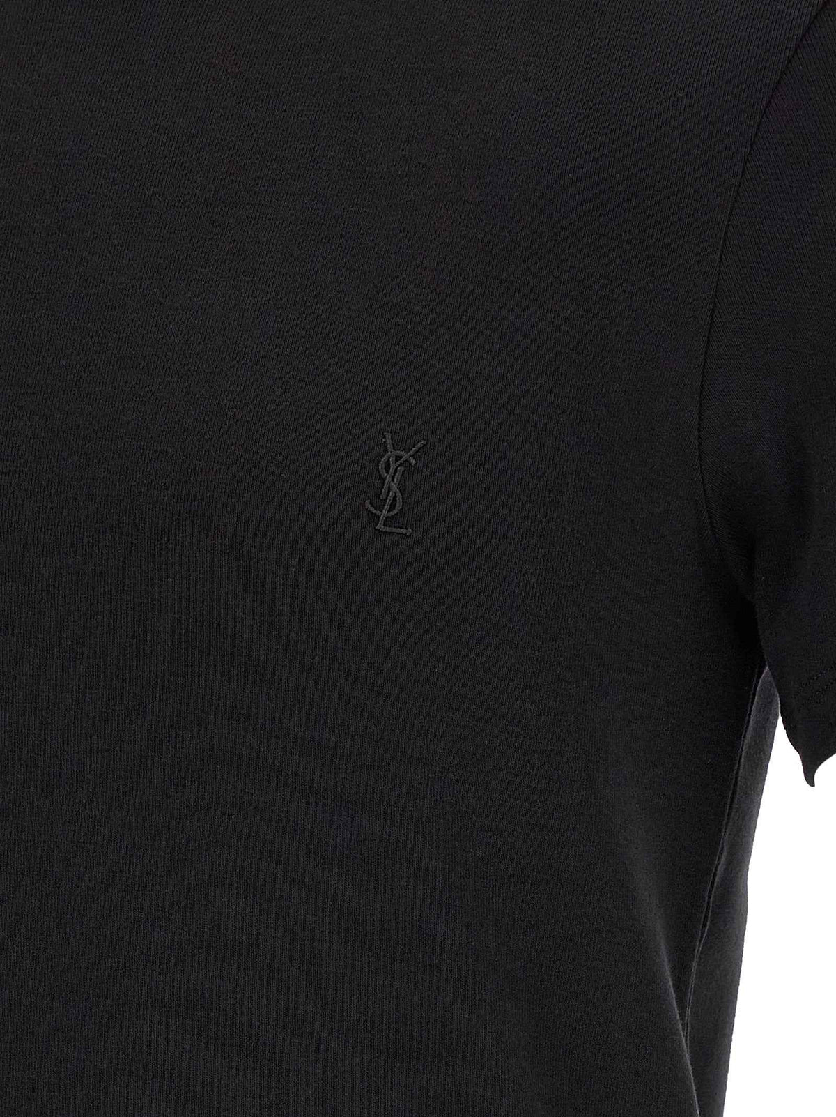 Saint Laurent Black Cotton T-Shirt