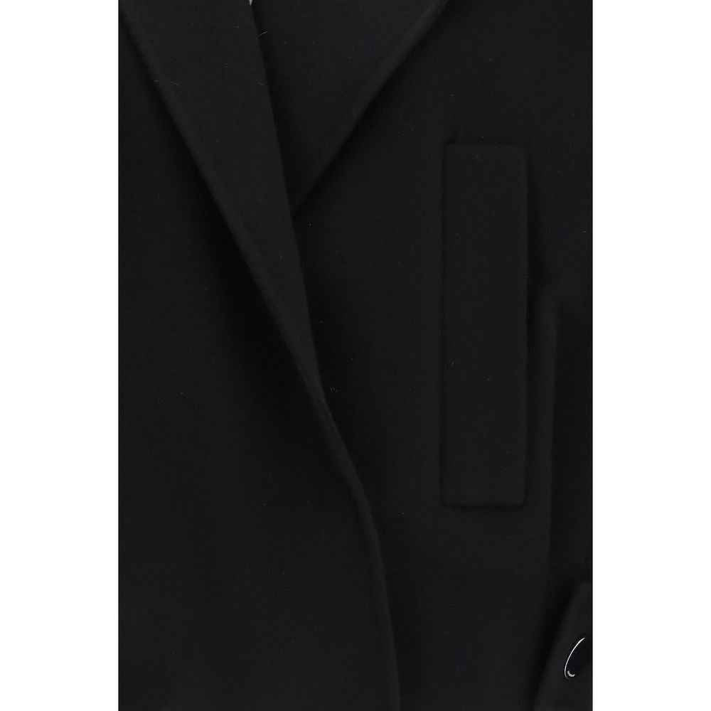 Max Mara Black Wool Oves Aries Full-Length Jacket
