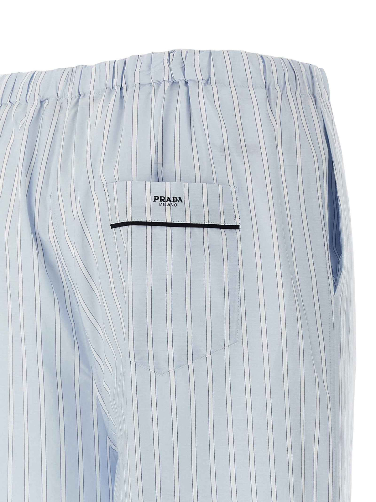 Prada Blue Cotton Casual Pants