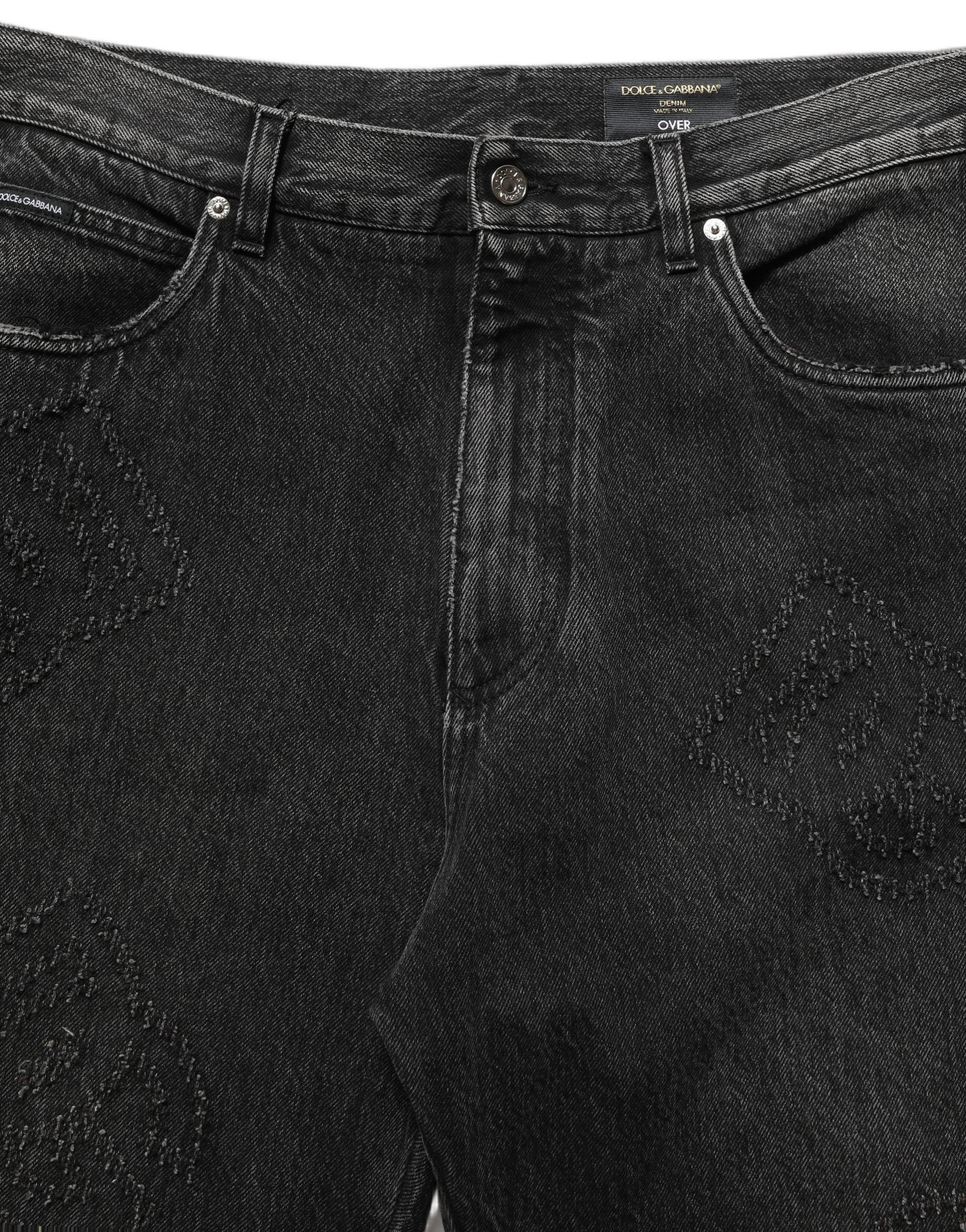 Dolce & Gabbana Dark Gray Cotton WideLeg Oversize Denim Jeans