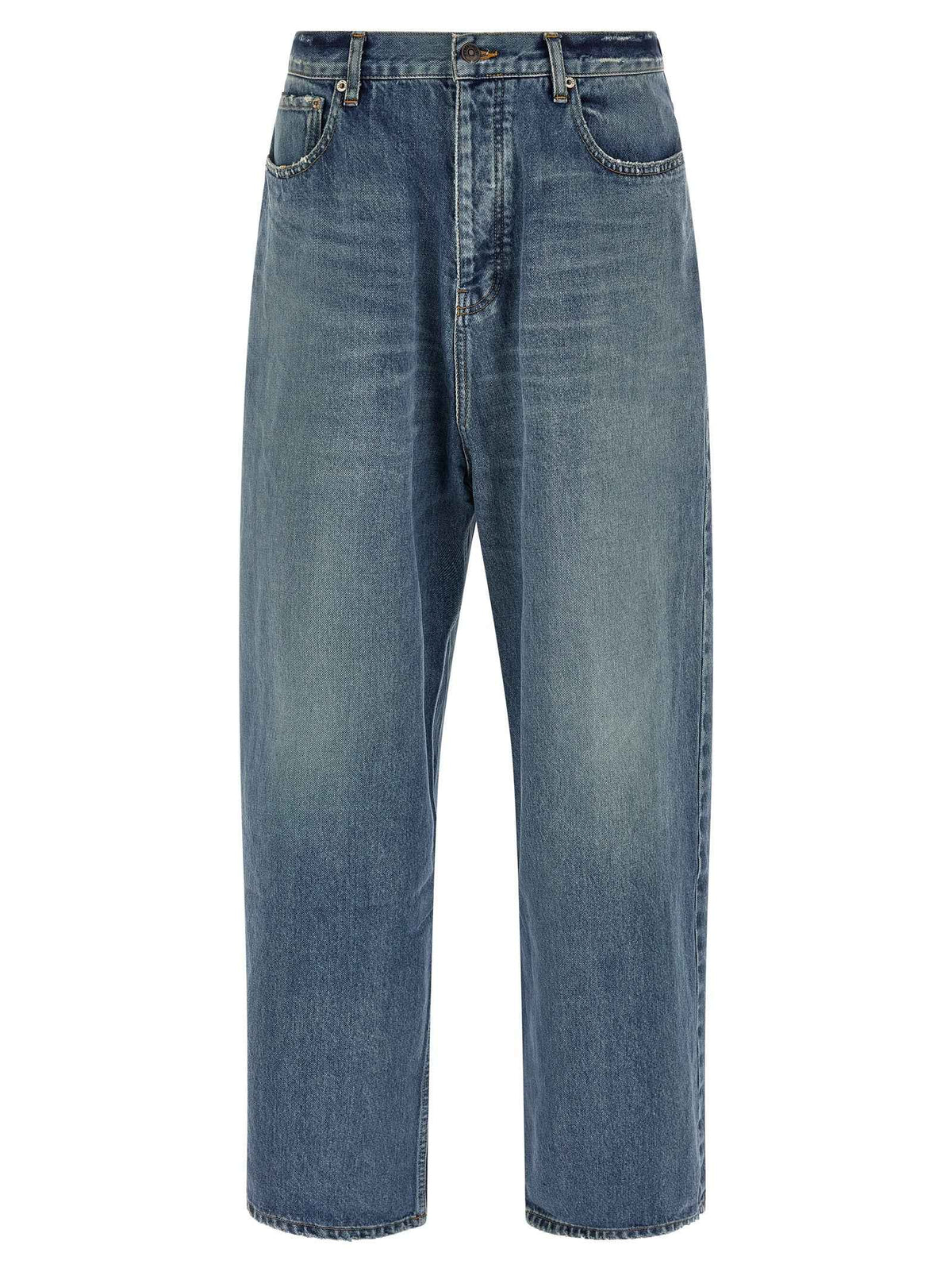 Balenciaga Blue Cotton Relaxed Fit Jeans