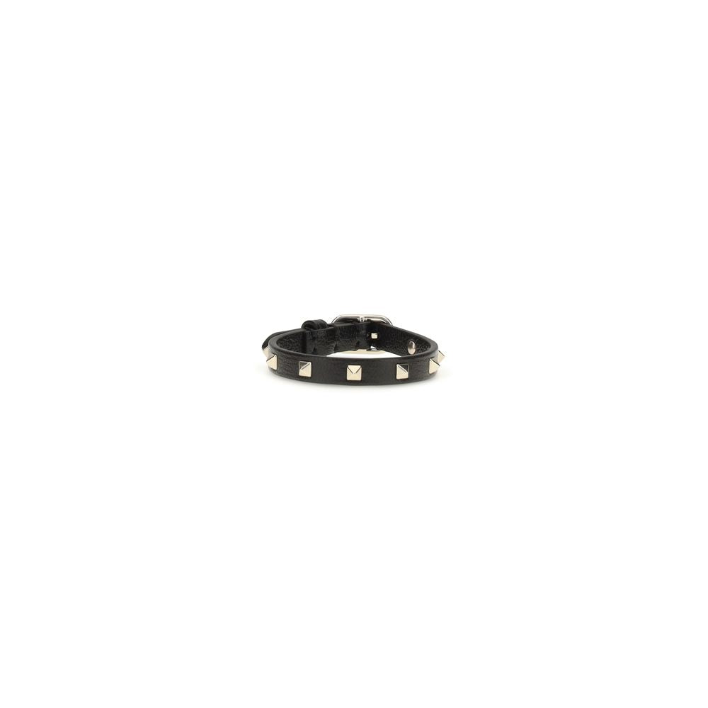 Valentino Garavani Black Calf Leather Bos Taurus Bracelet