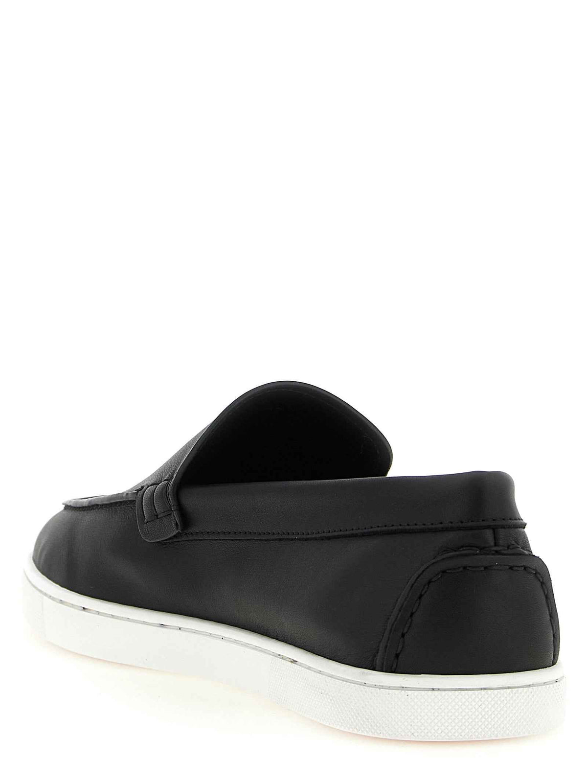 Christian Louboutin Black Calfskin Slip-On Loafers
