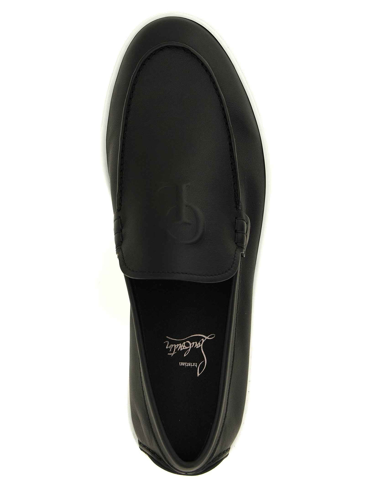 Christian Louboutin Black Calfskin Slip-On Loafers