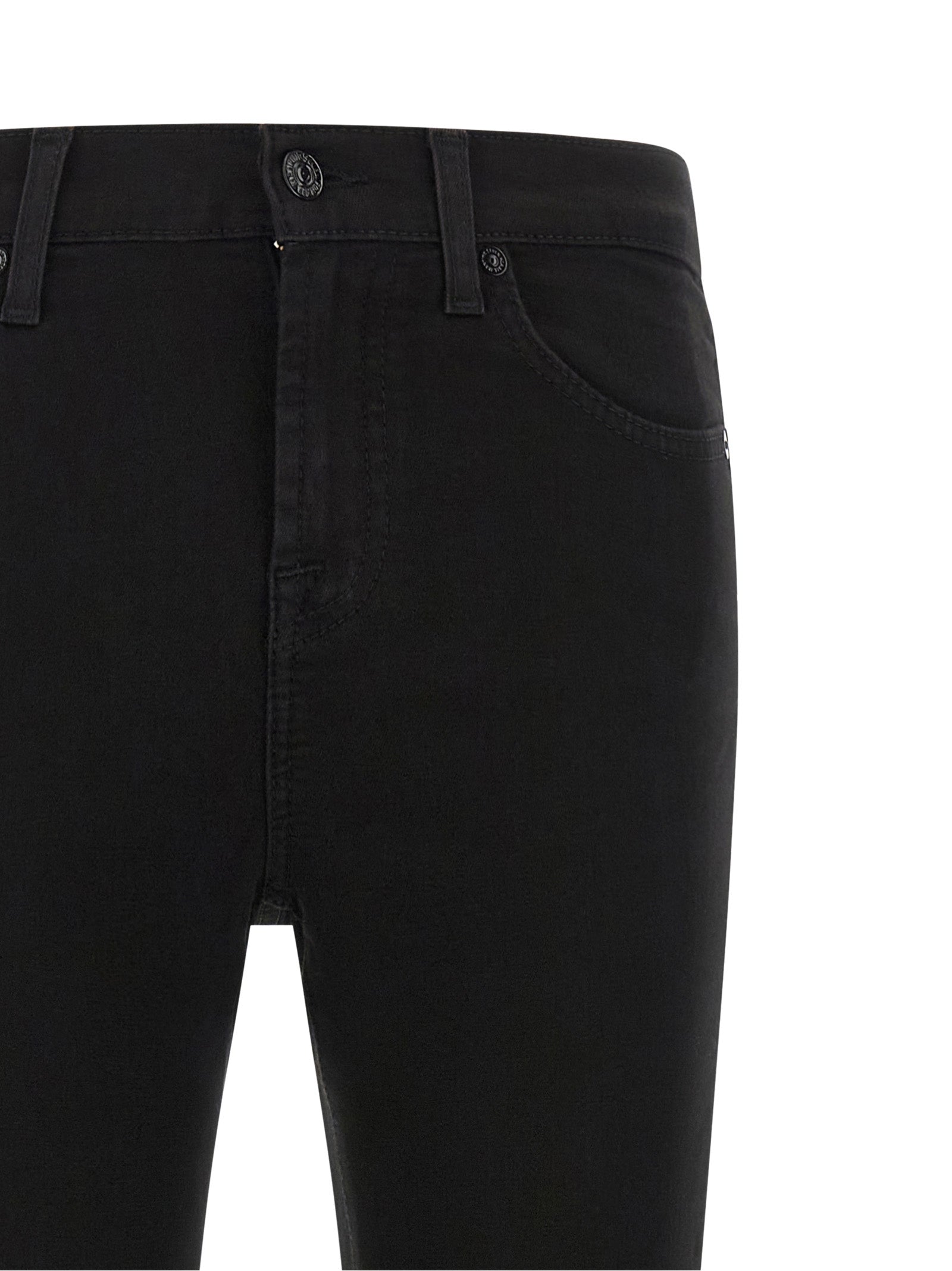 7 For All Mankind Black Cotton Skinny Jeans