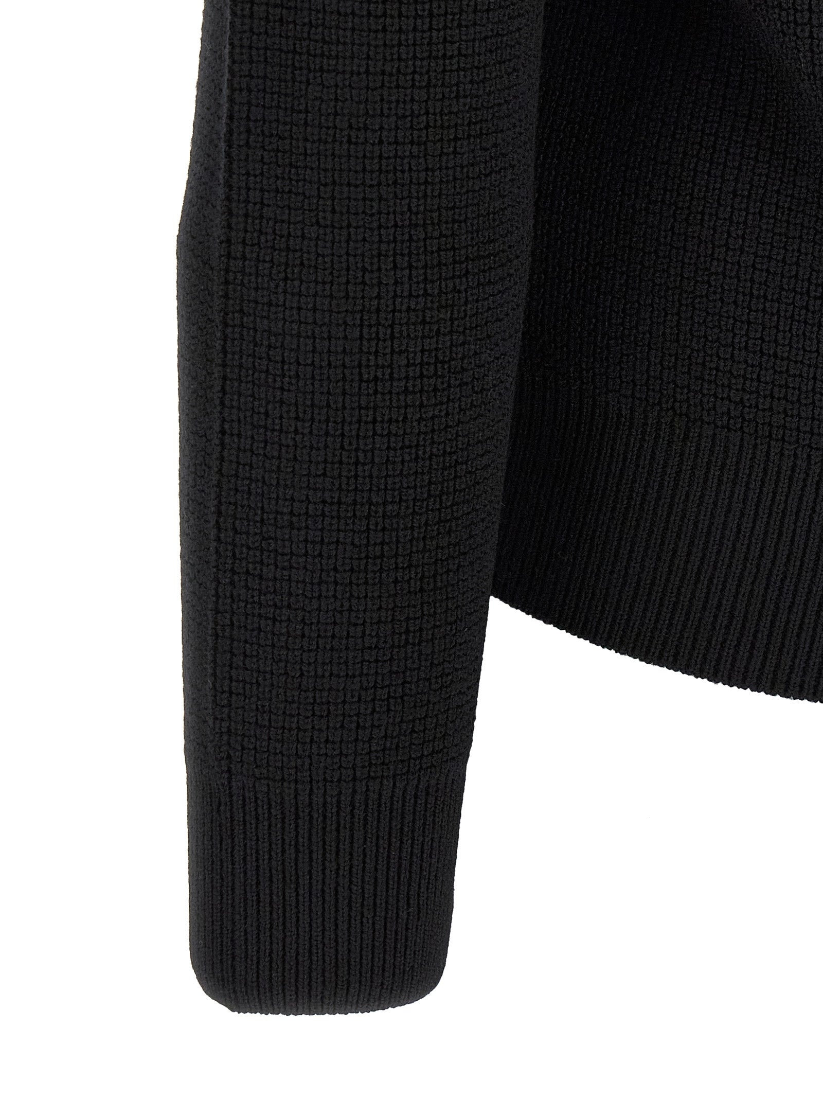 Herno Black Wool Full-Length Jacket
