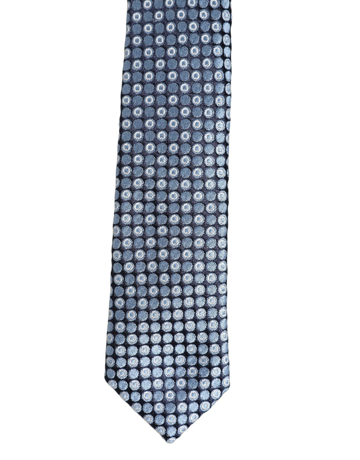 Dolce & Gabbana Blue Circle Pattern Silk Adjustable Necktie Accessor Tie