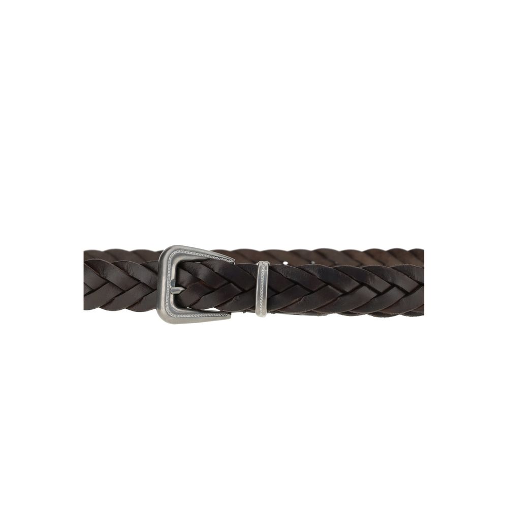 Brunello Cucinelli Brown Calf Leather Bos Taurus Regular Belt