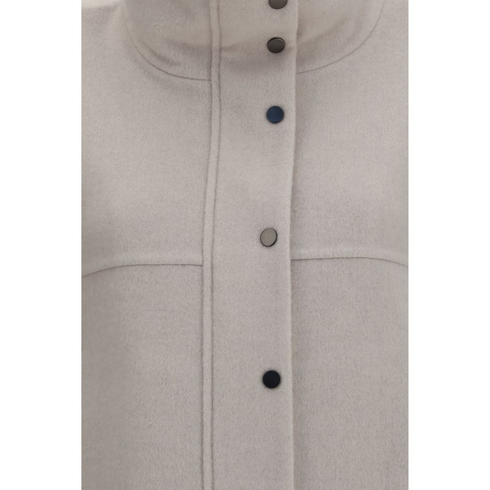 Brunello Cucinelli White Wool Oves Aries Coat