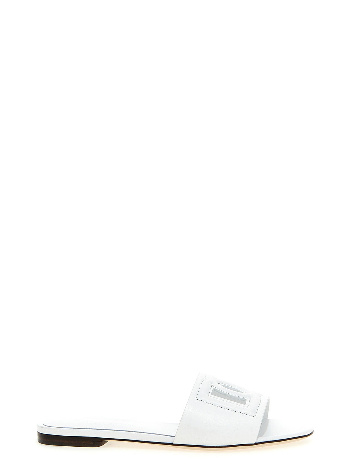Dolce & Gabbana White Calfskin Slides