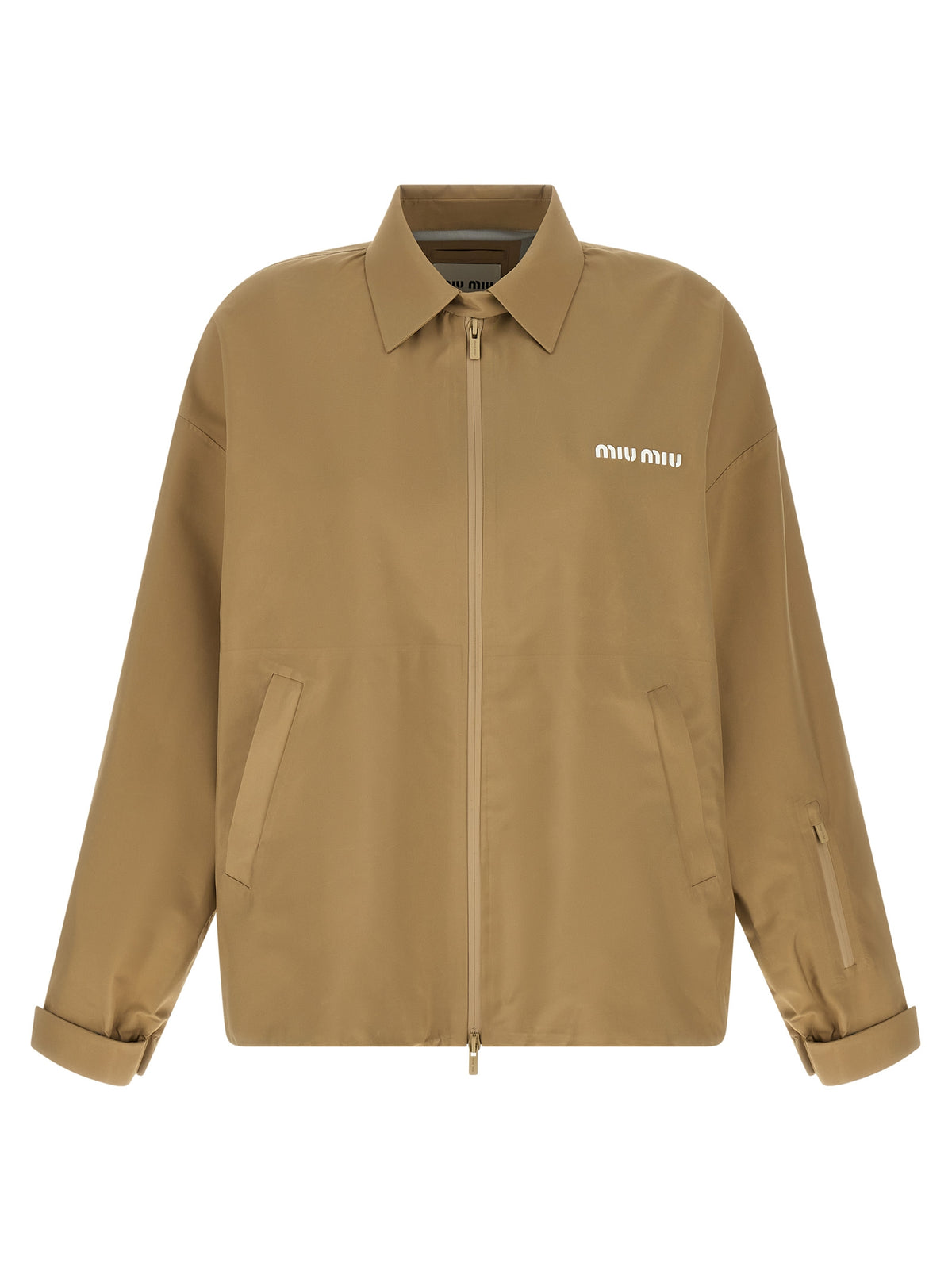 Miu Miu Beige Recycled Polyester Shell Jacket