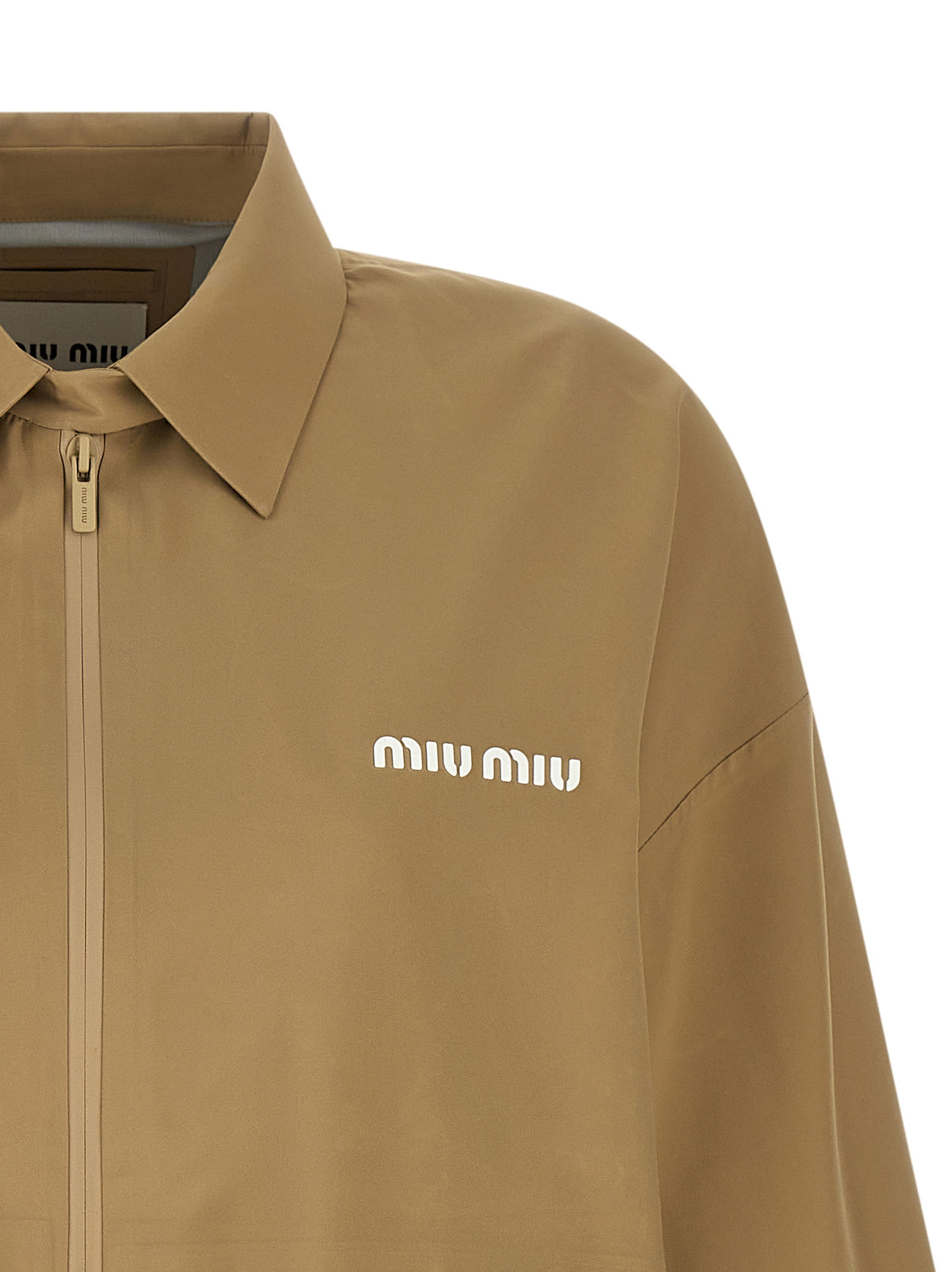 Miu Miu Beige Recycled Polyester Shell Jacket