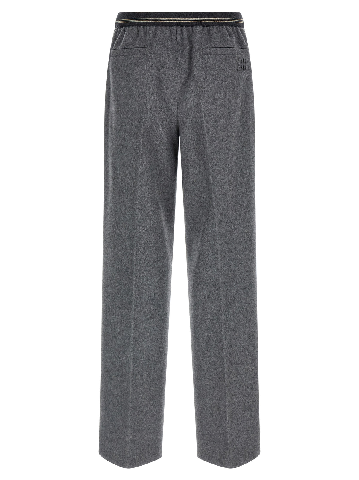 Miu Miu Gray Virgin Wool Casual Pants