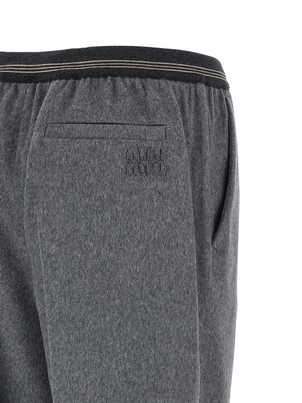 Miu Miu Gray Virgin Wool Casual Pants