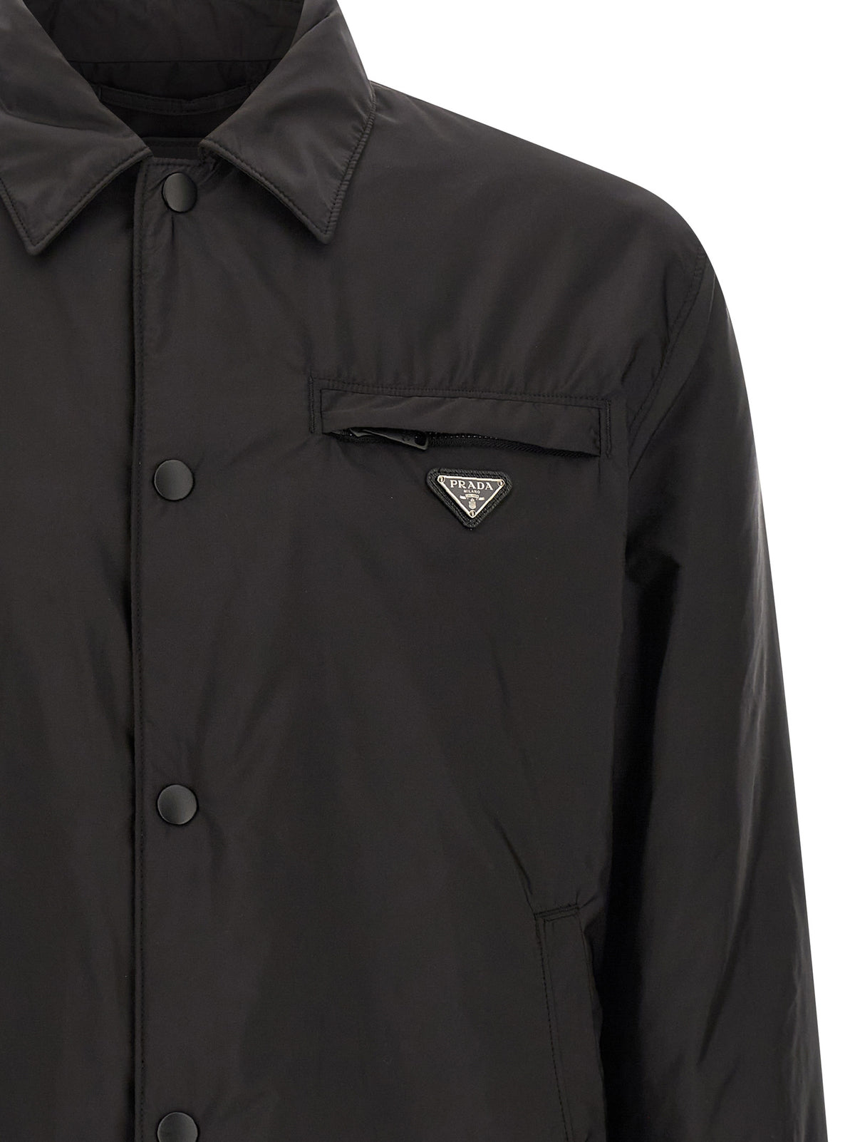 Prada Black Recycled Polyamide Full-Length Jacket