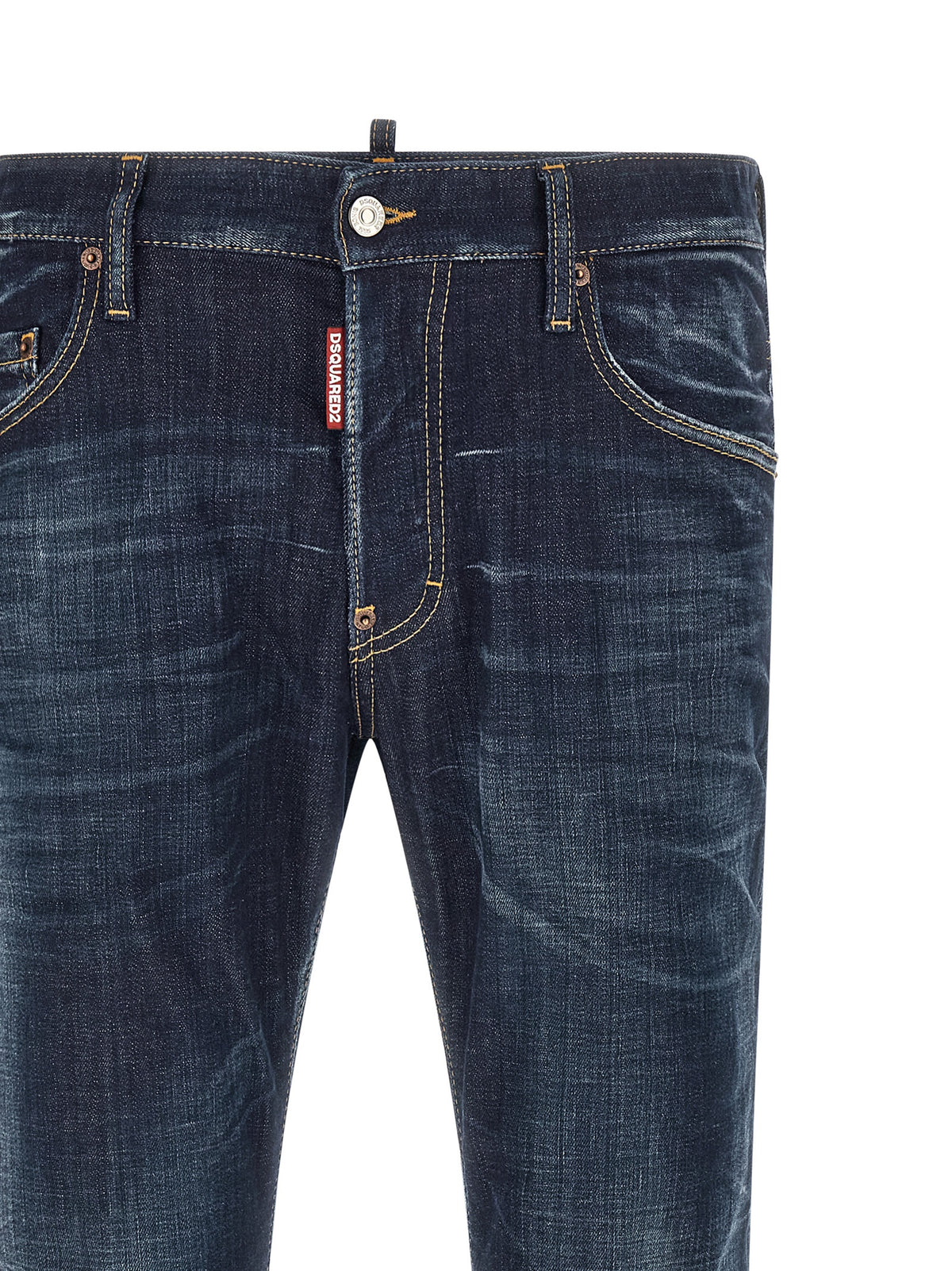 Dsquared² Blue Cotton Straight-Leg Jeans