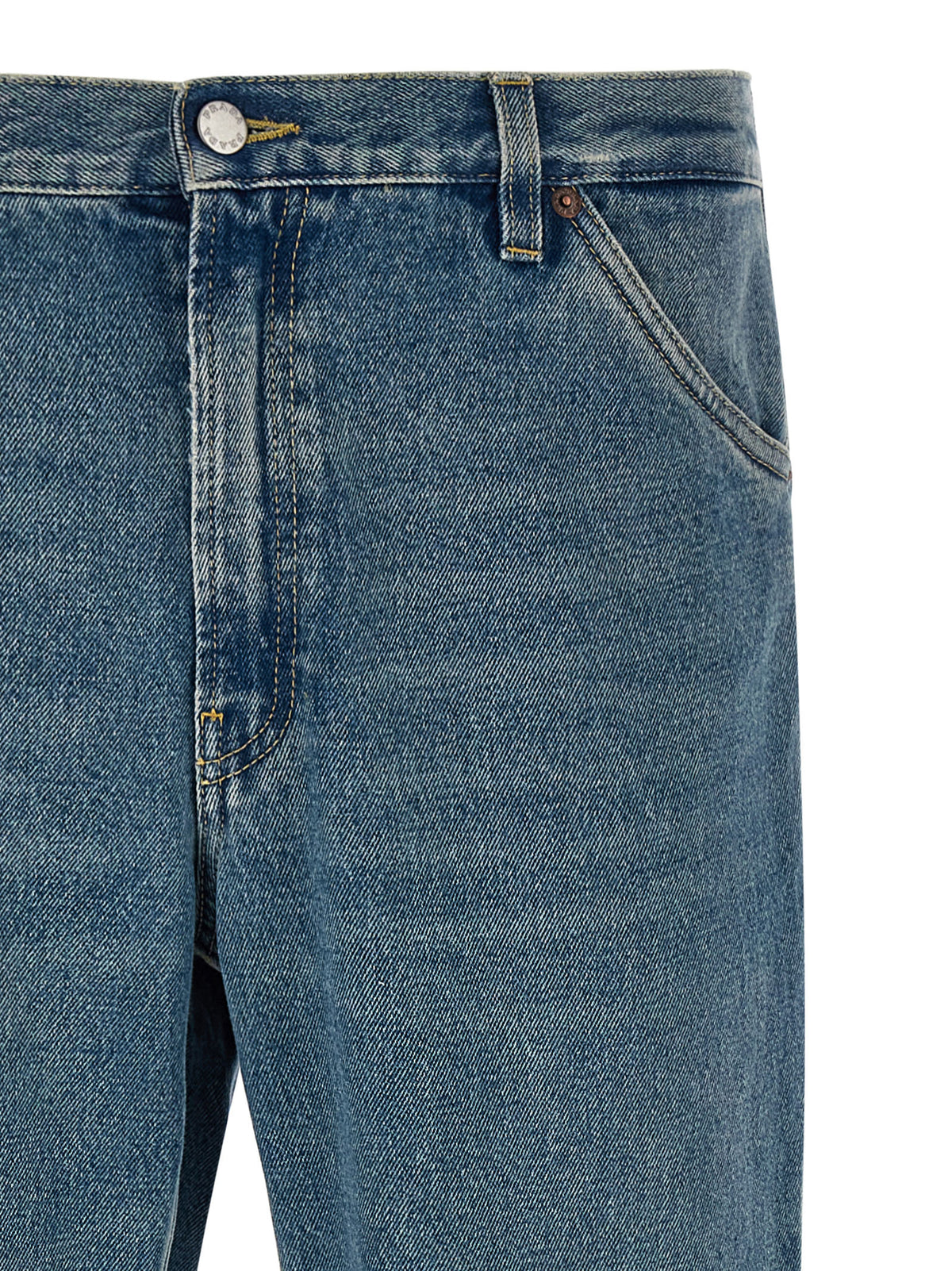 Prada Blue Cotton Straight-Leg Jeans