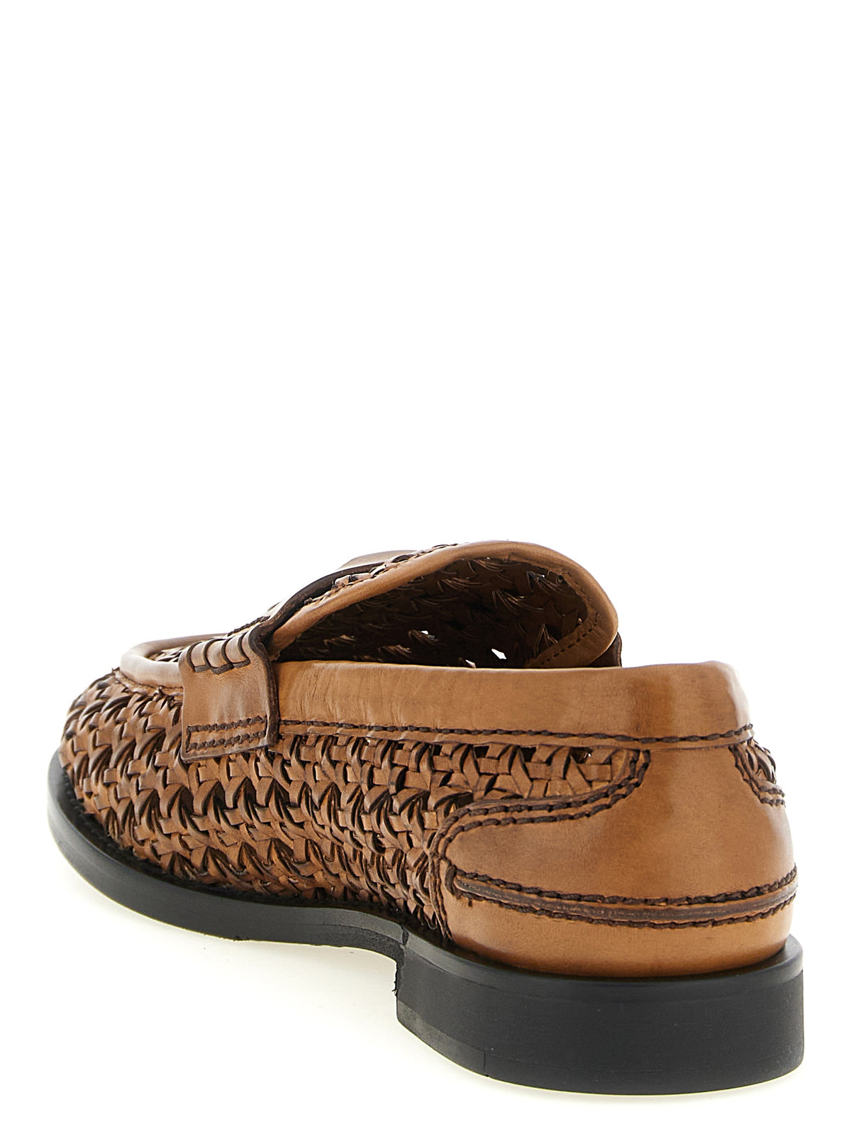 Miu Miu Brown Calfskin Slip-On Loafers