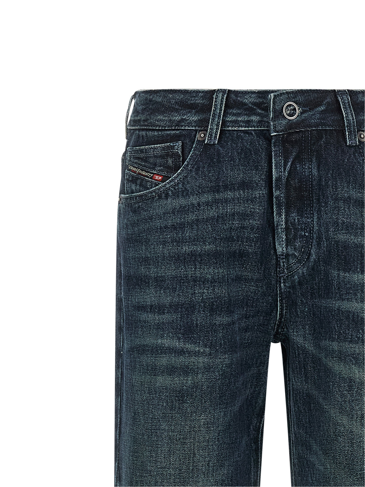 Diesel Blue Cotton Straight-Leg Jeans