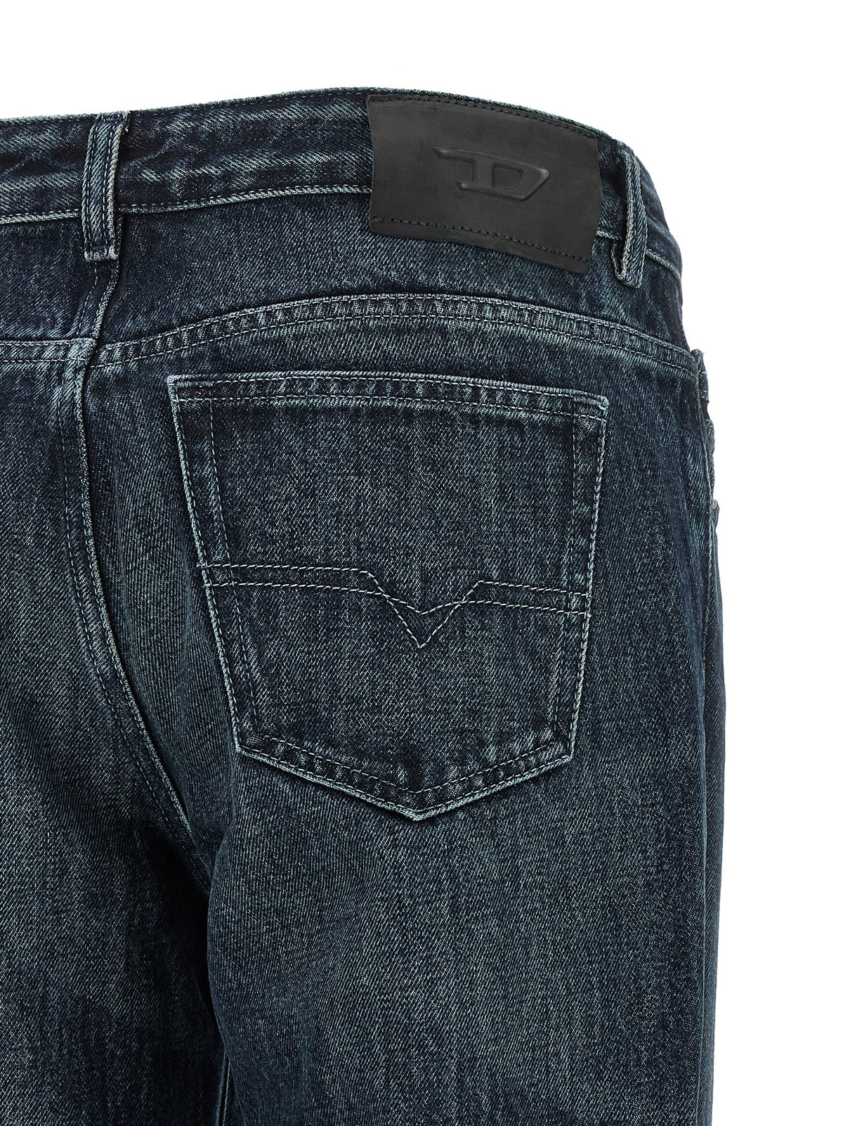 Diesel Blue Cotton Straight-Leg Jeans