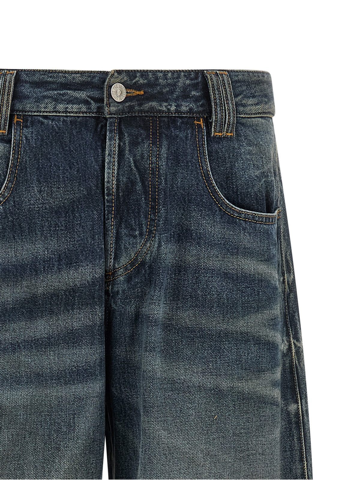 Diesel Blue Cotton Relaxed Fit Jeans