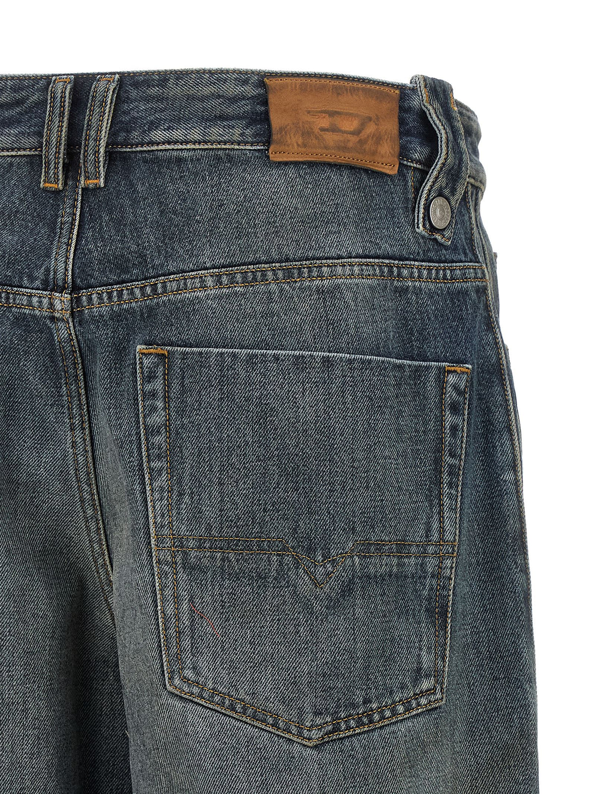 Diesel Blue Cotton Relaxed Fit Jeans