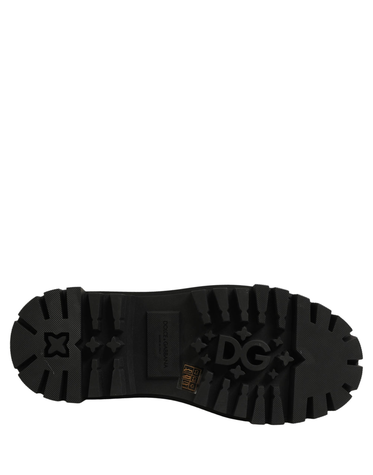 Dolce & Gabbana Black Calfskin Leather Trekking Derby Shoes