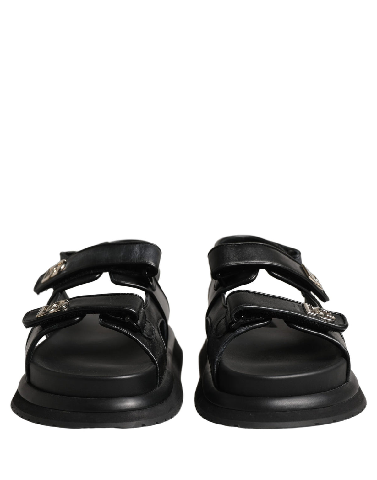 Dolce & Gabbana Black DG Logo Sandals Flats Slippers Shoes