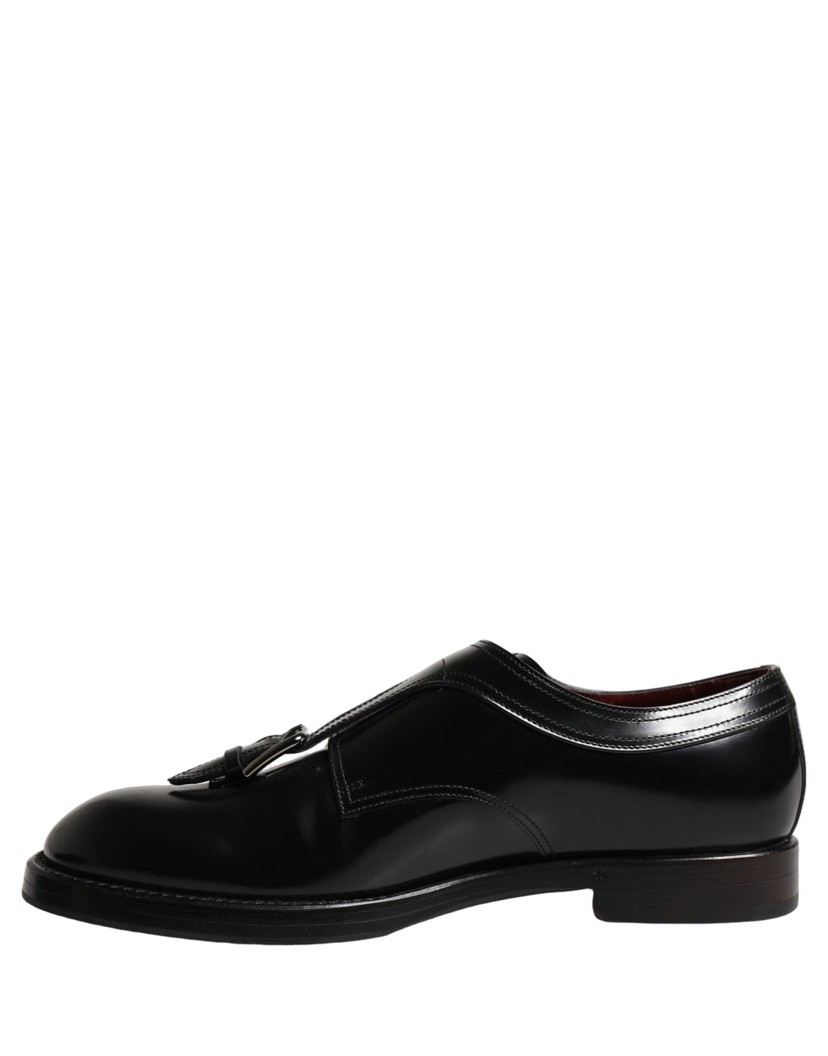Dolce & Gabbana Black Leather Monk Strap Formal Dress Shoes