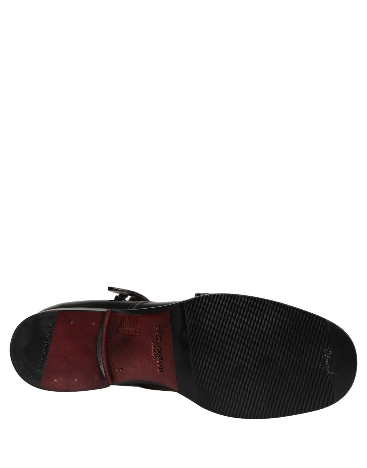 Dolce & Gabbana Black Leather Monk Strap Formal Dress Shoes