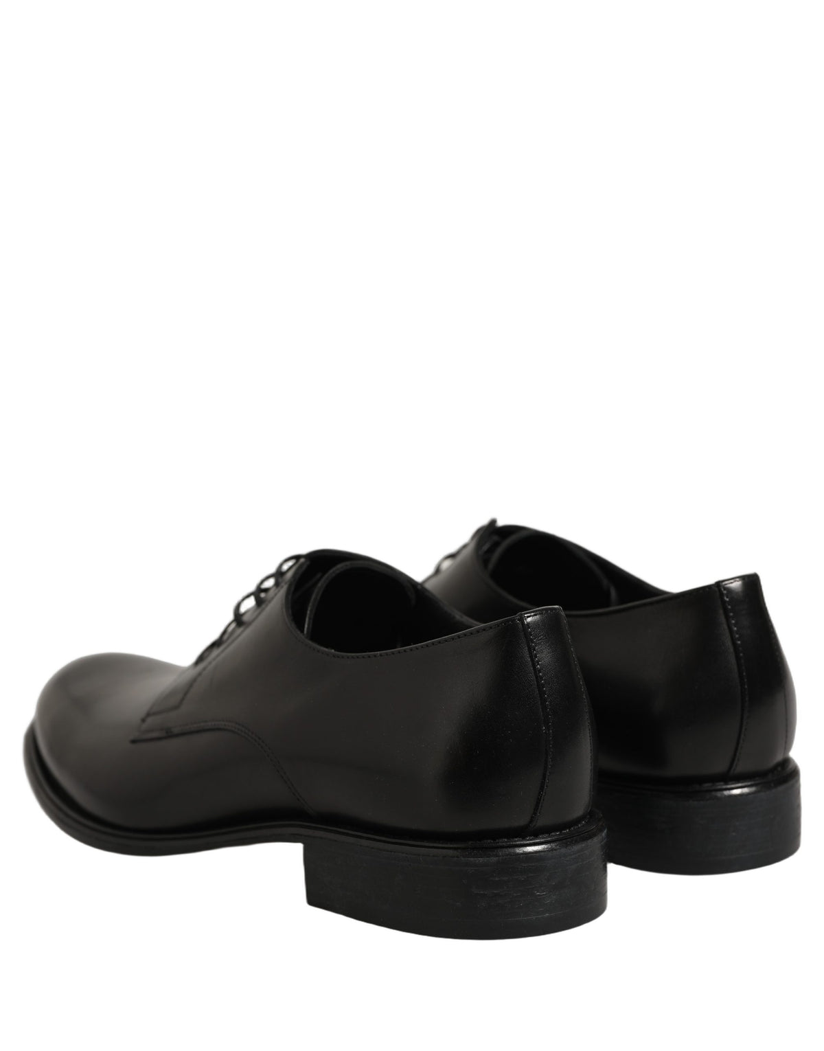 Dolce & Gabbana Black Calfskin Leather Derby Men Dress Shoes