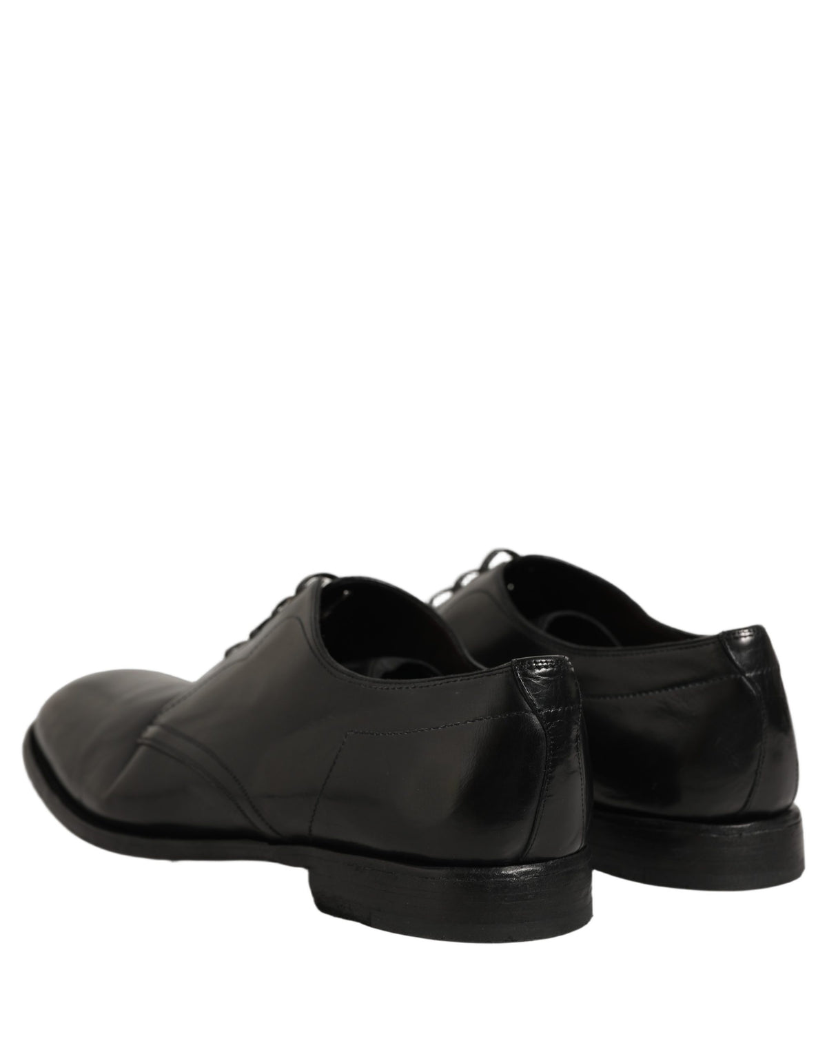 Dolce & Gabbana Black Calfskin Leather Derby Men Dress Shoes