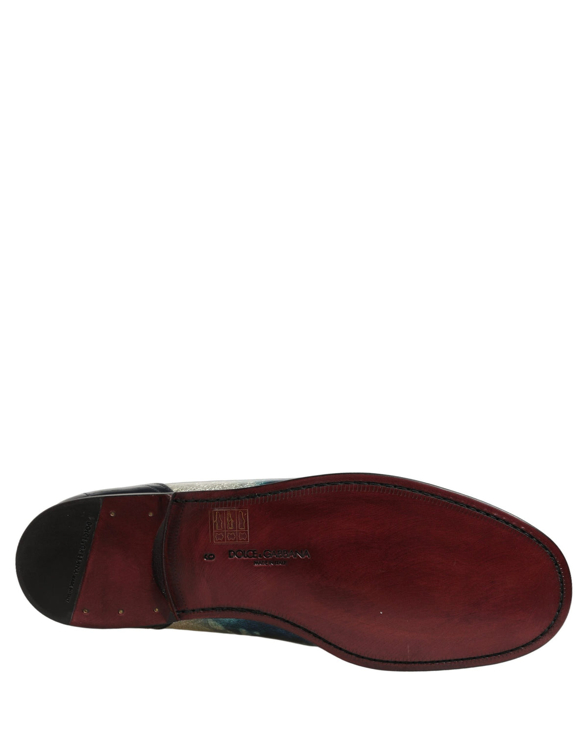 Dolce & Gabbana Metallic Blue Silver Leather DG Loafers Shoes