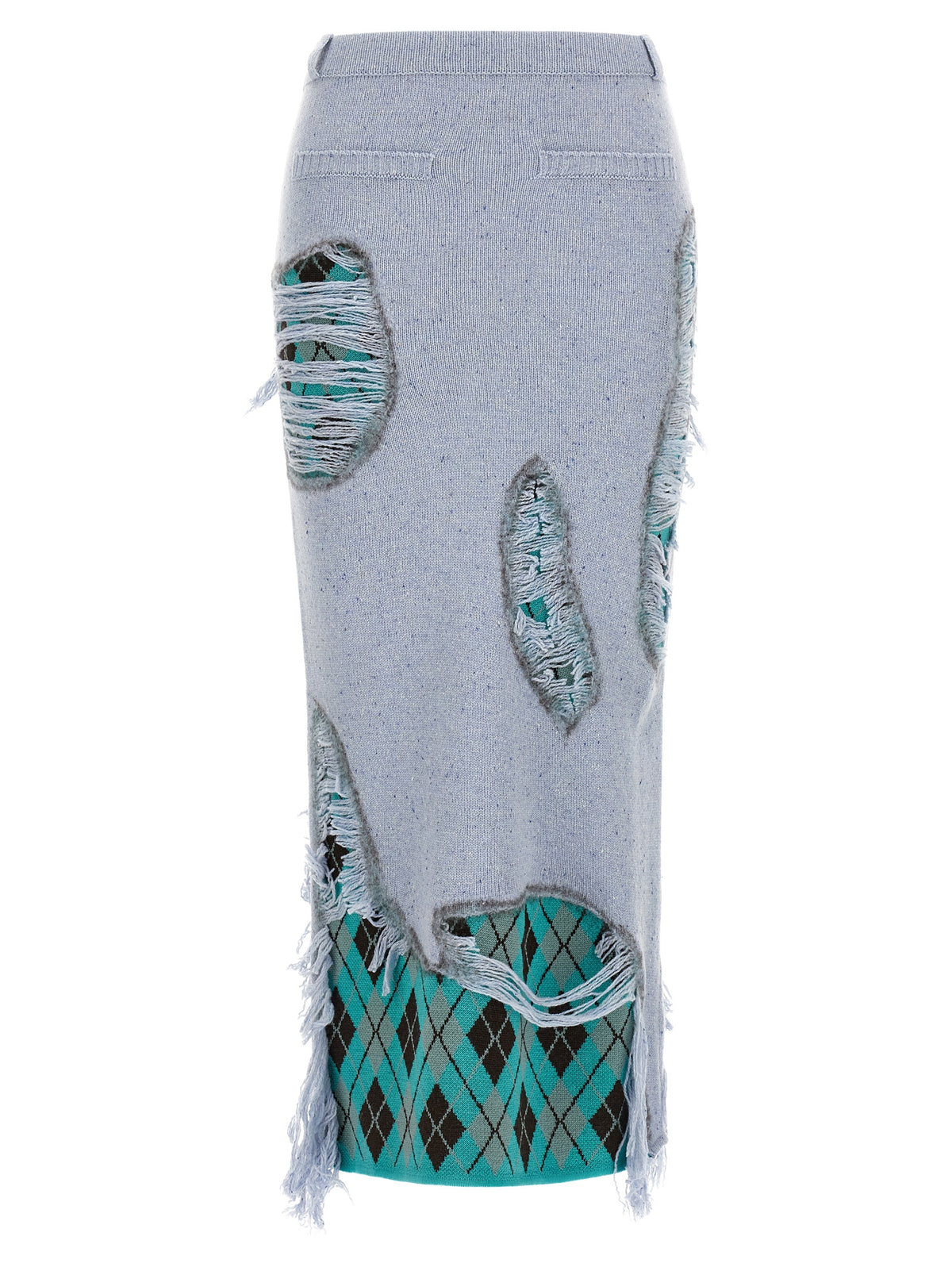 Moschino Blue Wool Midi Skirt