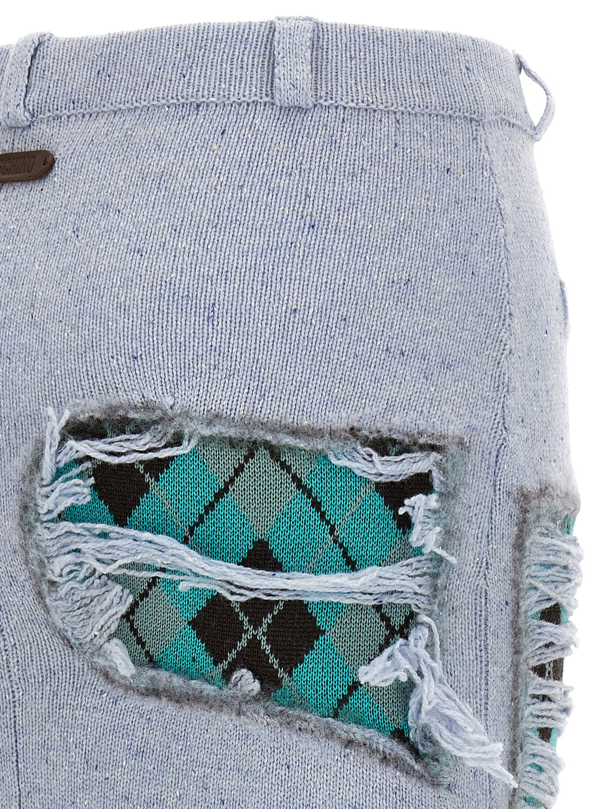 Moschino Blue Wool Midi Skirt