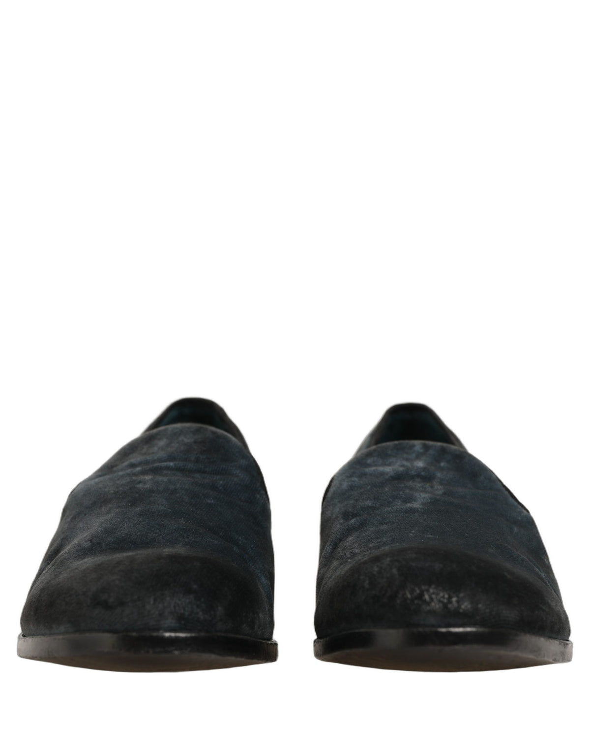 Dolce & Gabbana Blue Suede Slip On Men Slippers Loafers Shoes
