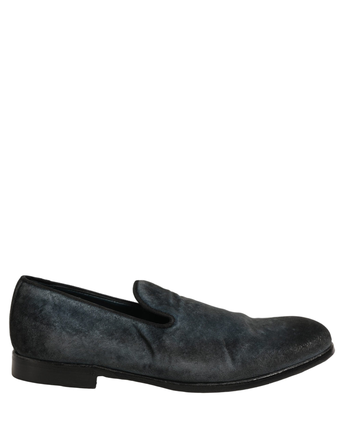 Dolce & Gabbana Blue Suede Slip On Men Slippers Loafers Shoes