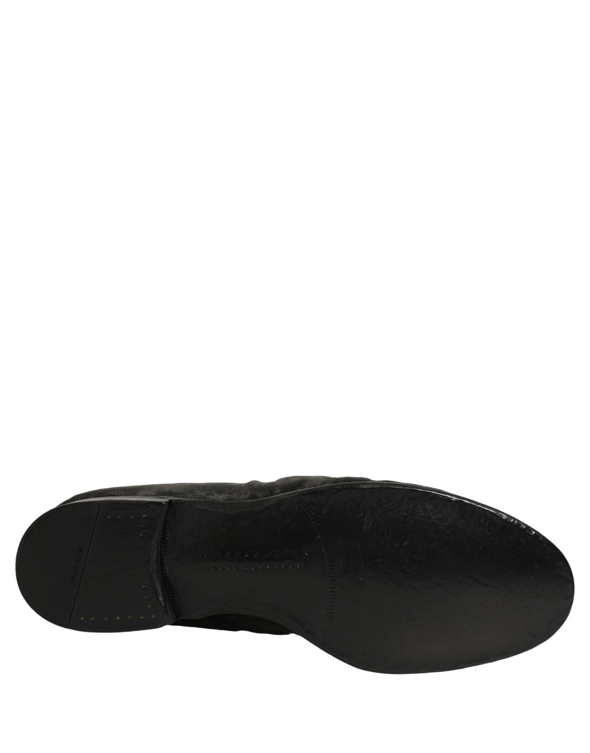 Dolce & Gabbana Black Suede Slip On Men Slippers Loafers Shoes