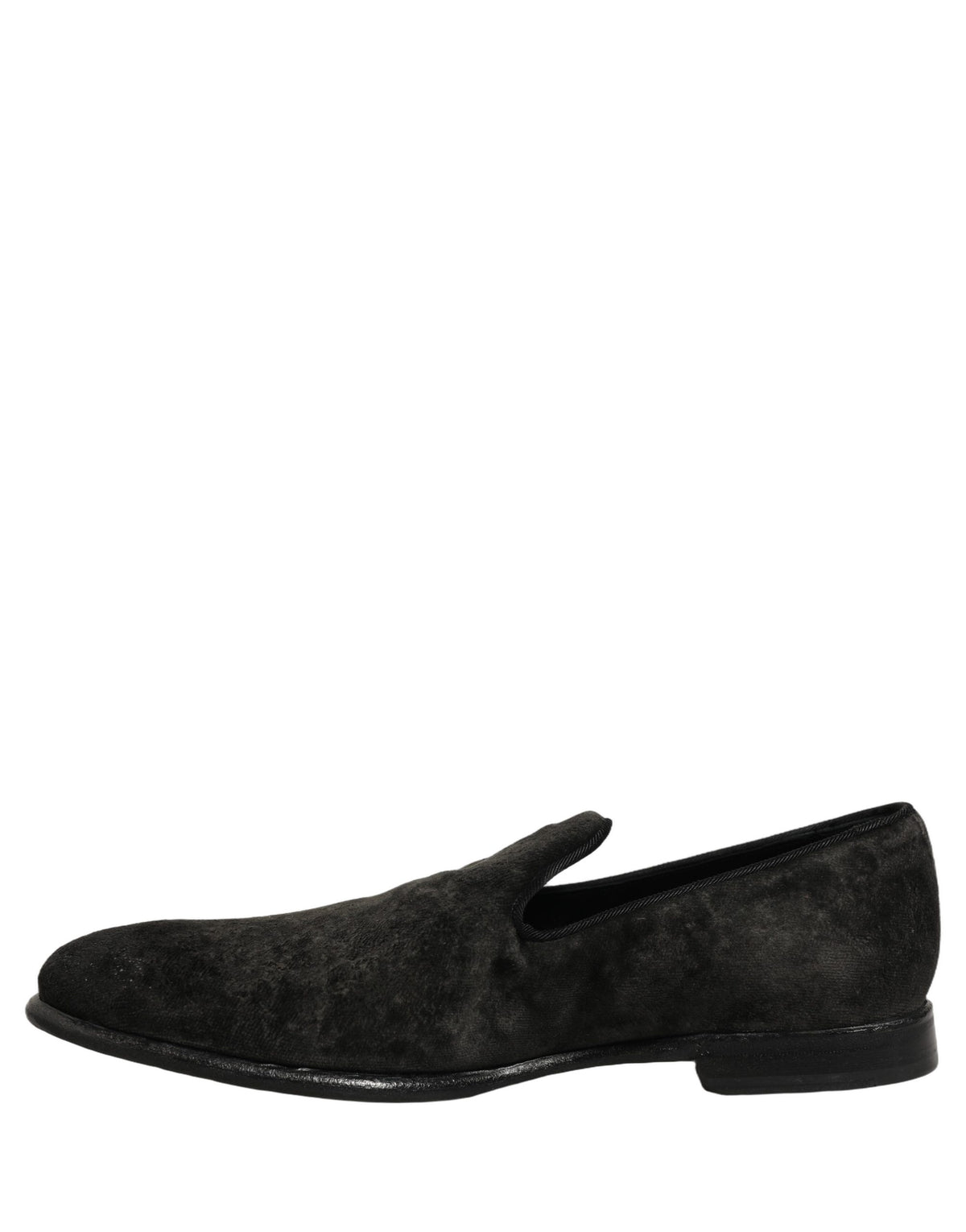 Dolce & Gabbana Black Suede Slip On Men Slippers Loafers Shoes