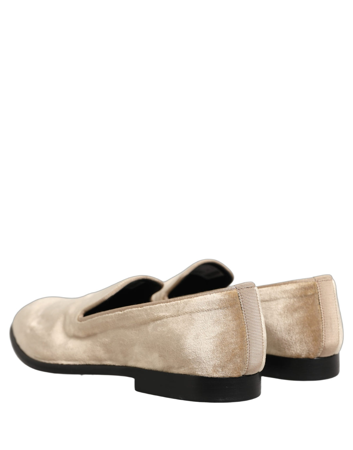 Dolce & Gabbana Beige Suede Slip On Slippers Loafers Shoes