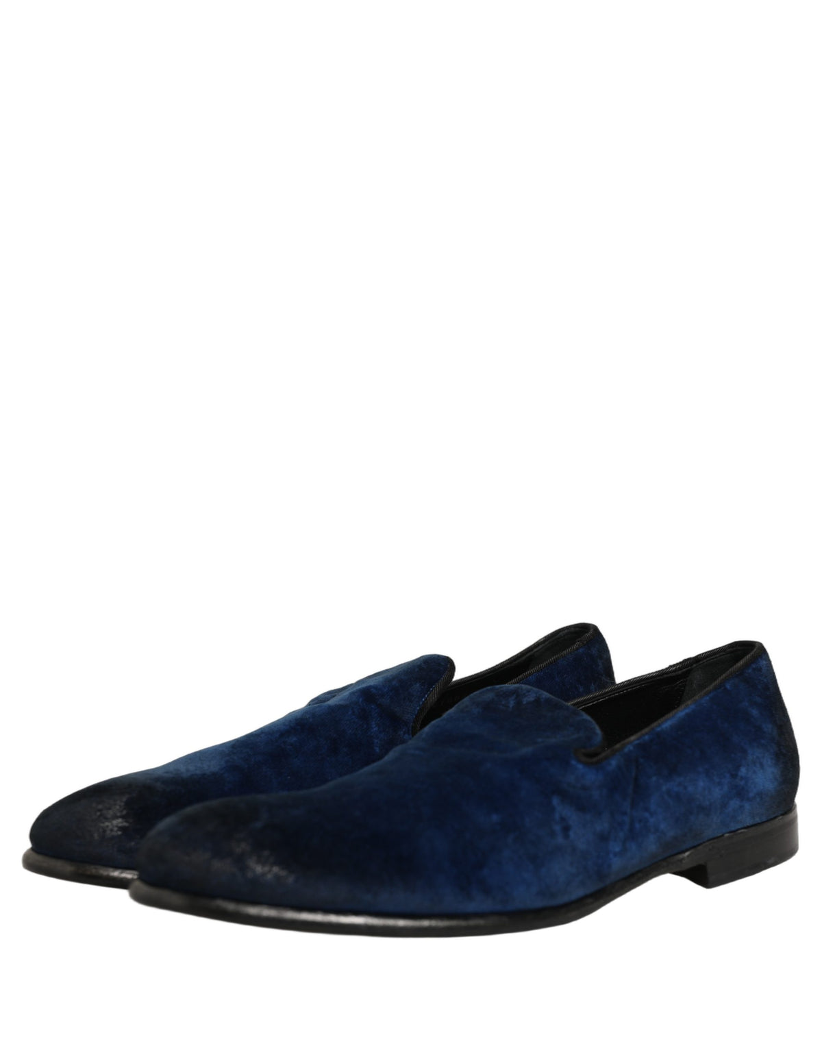 Dolce & Gabbana Blue Suede Slip On Men Slippers Loafers Shoes